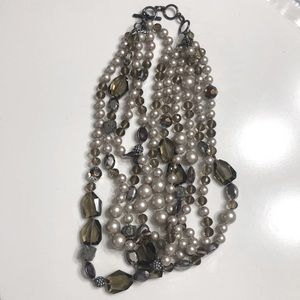 Stella & Dot Astor 5 strand multi colored pearl, beads & stones